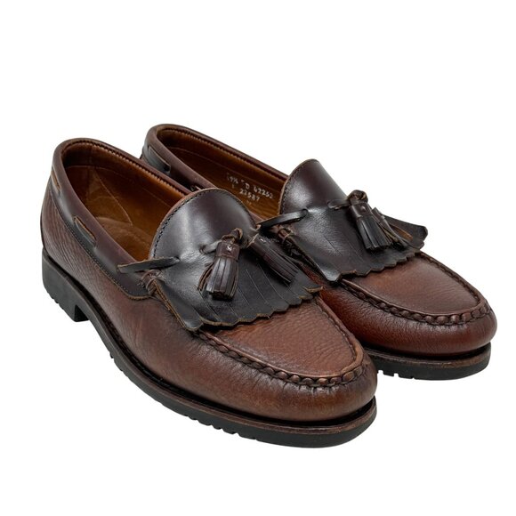 Allen Edmonds Nashua Brown‎ Leather Tassel Kiltie Loafers Mens Size 9.5 D - Picture 2 of 11
